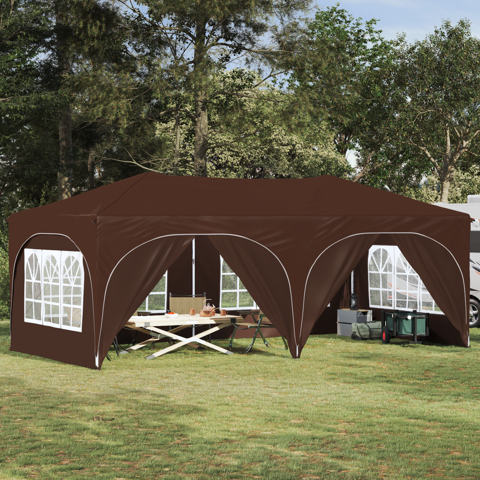 Pop-up šventinis palapinė Ruda 575 x 288 x 245 cm