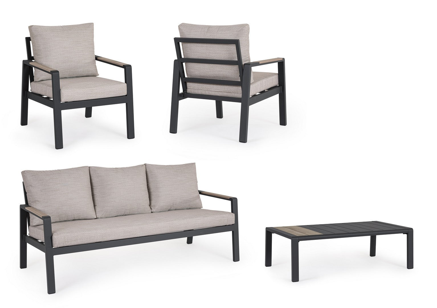 Lauko baldų komplektas ELNA ANTHRACITE, 4 dalių