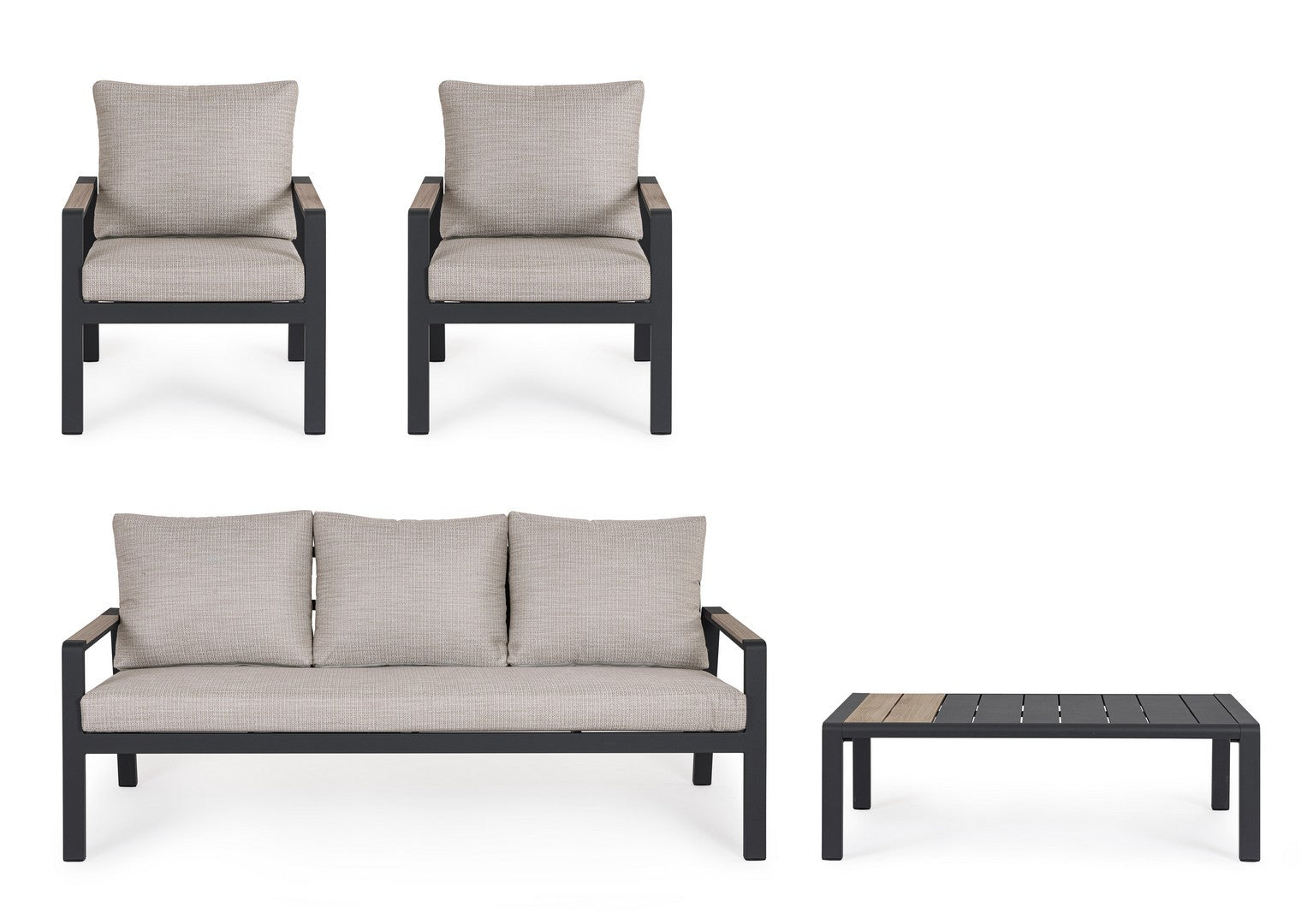 Lauko baldų komplektas ELNA ANTHRACITE, 4 dalių