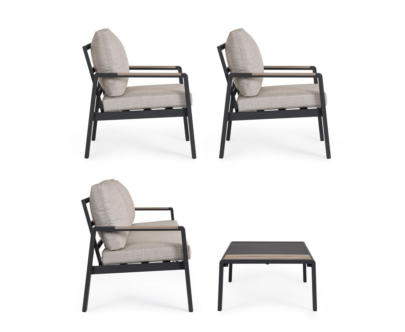 Lauko baldų komplektas ELNA ANTHRACITE, 4 dalių