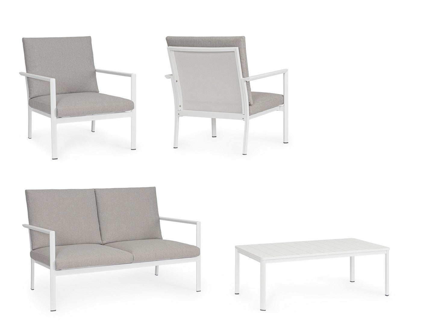 Lauko baldų komplektas KONNOR WHITE, 4 dalių