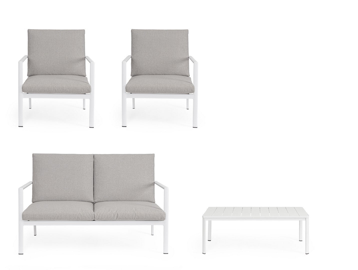 Lauko baldų komplektas KONNOR WHITE, 4 dalių