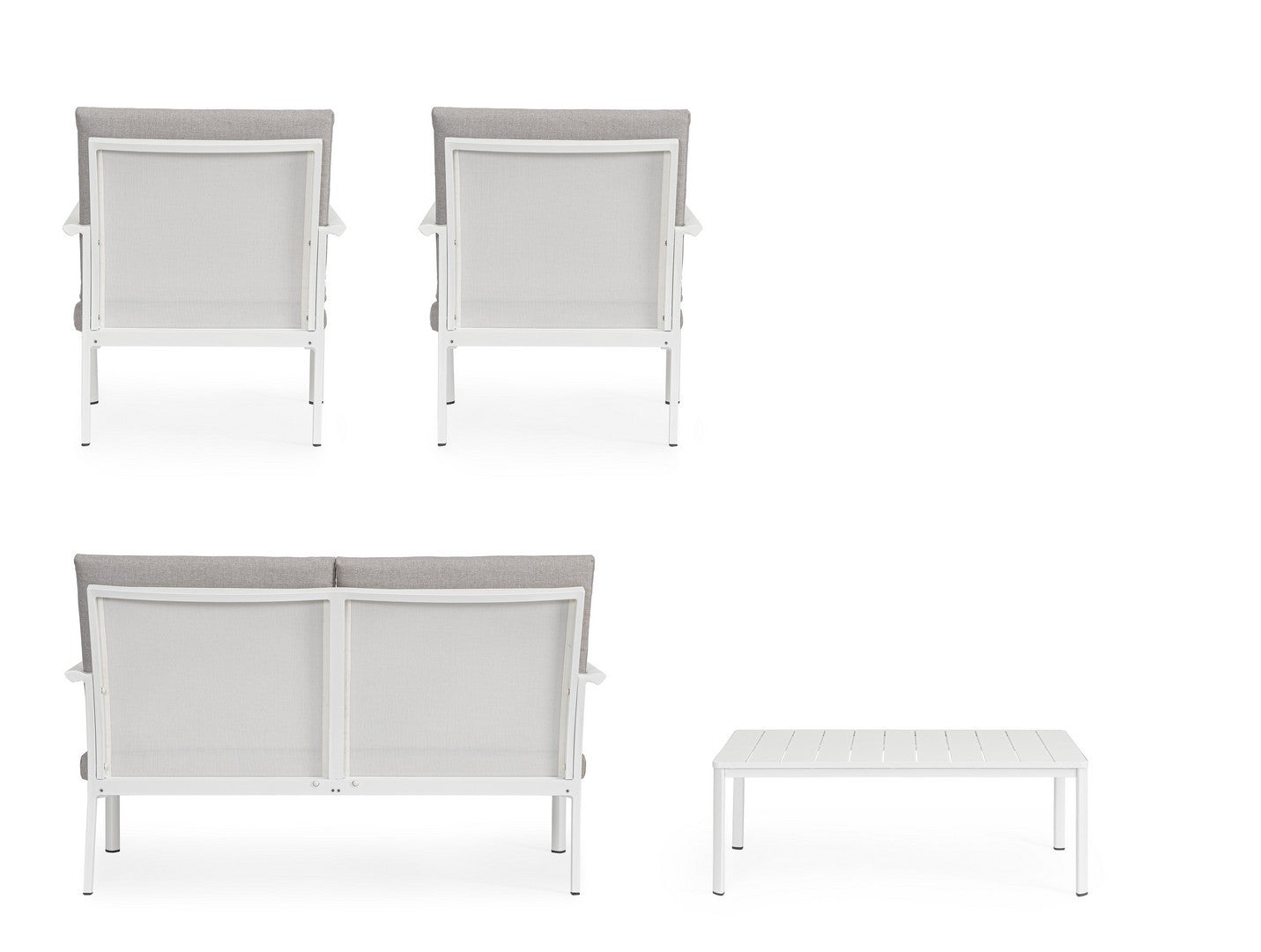 Lauko baldų komplektas KONNOR WHITE, 4 dalių