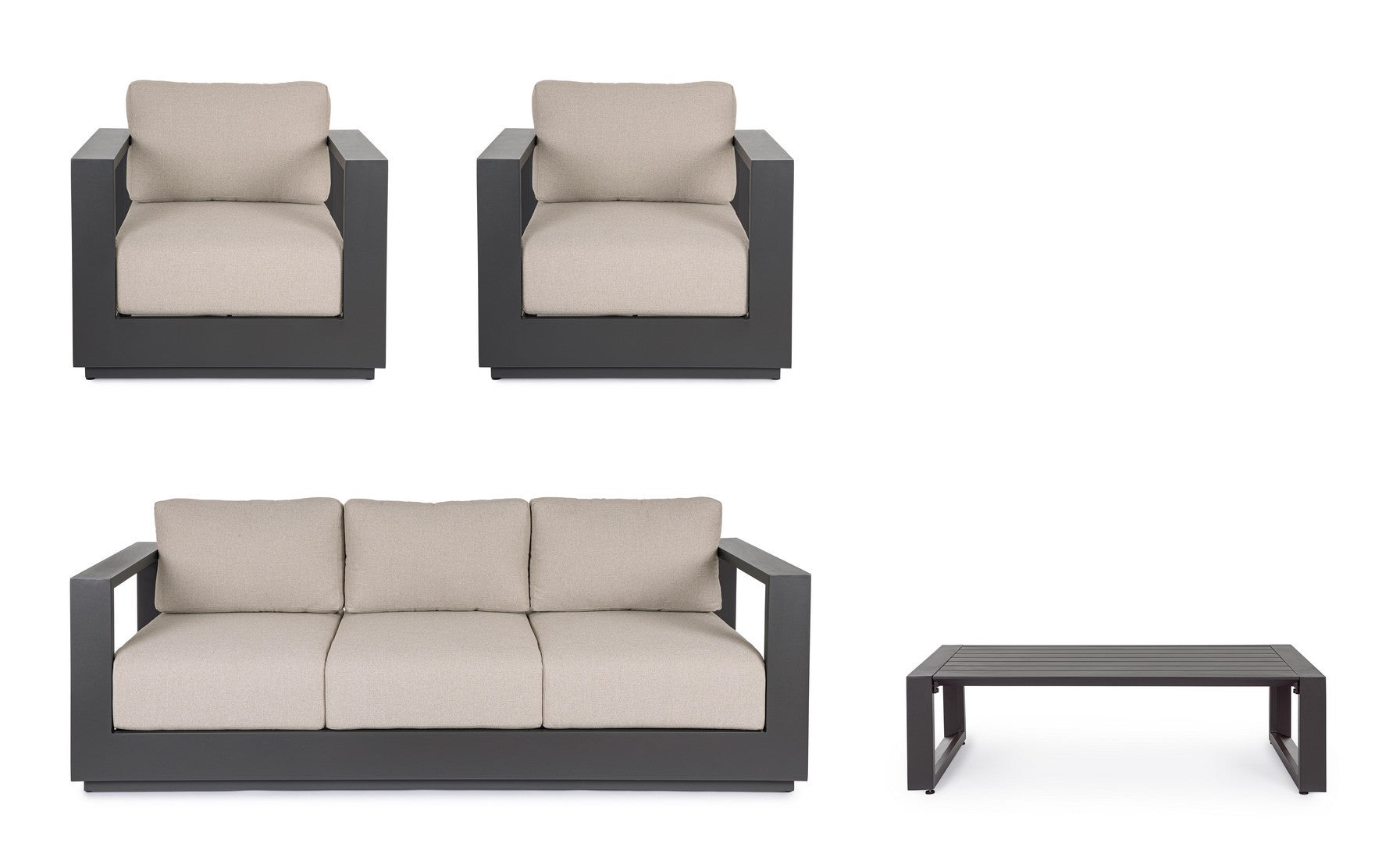 Lauko baldų komplektas MOSES ANTRACITE, 4 dalių