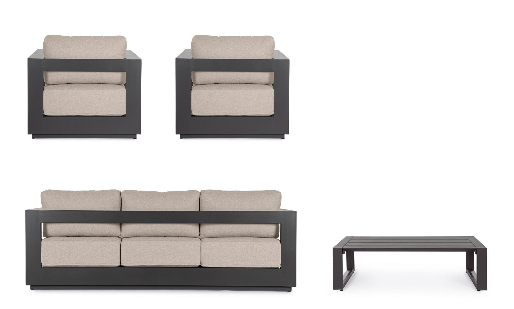 Lauko baldų komplektas MOSES ANTRACITE, 4 dalių