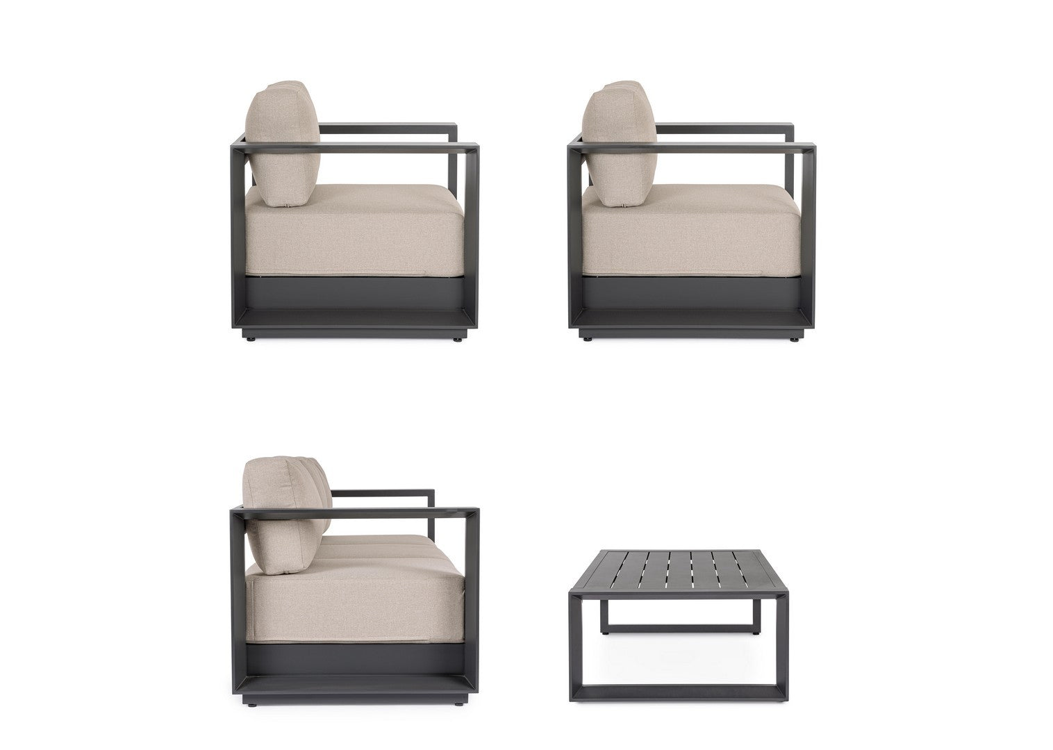 Lauko baldų komplektas MOSES ANTRACITE, 4 dalių