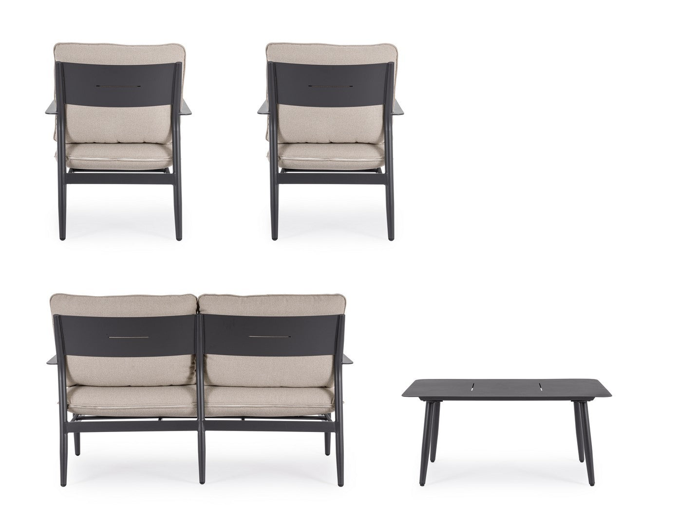 Lauko baldų komplektas NEBULA ANTRACITE, 4 dalių