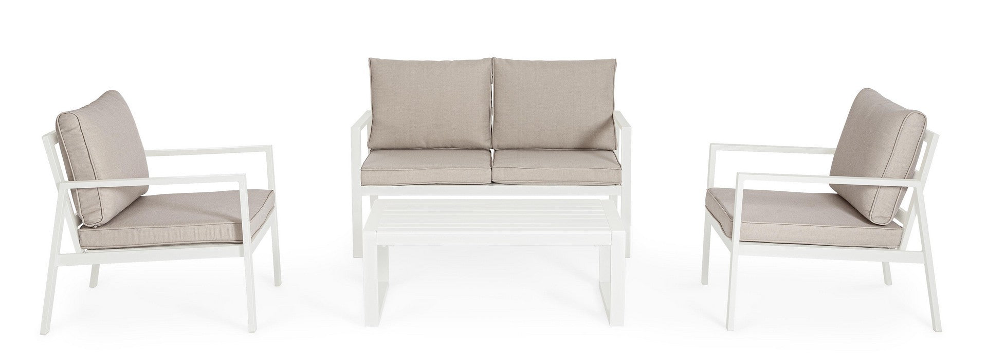 Lauko baldų komplektas HILDE WHITE, 4 dalių