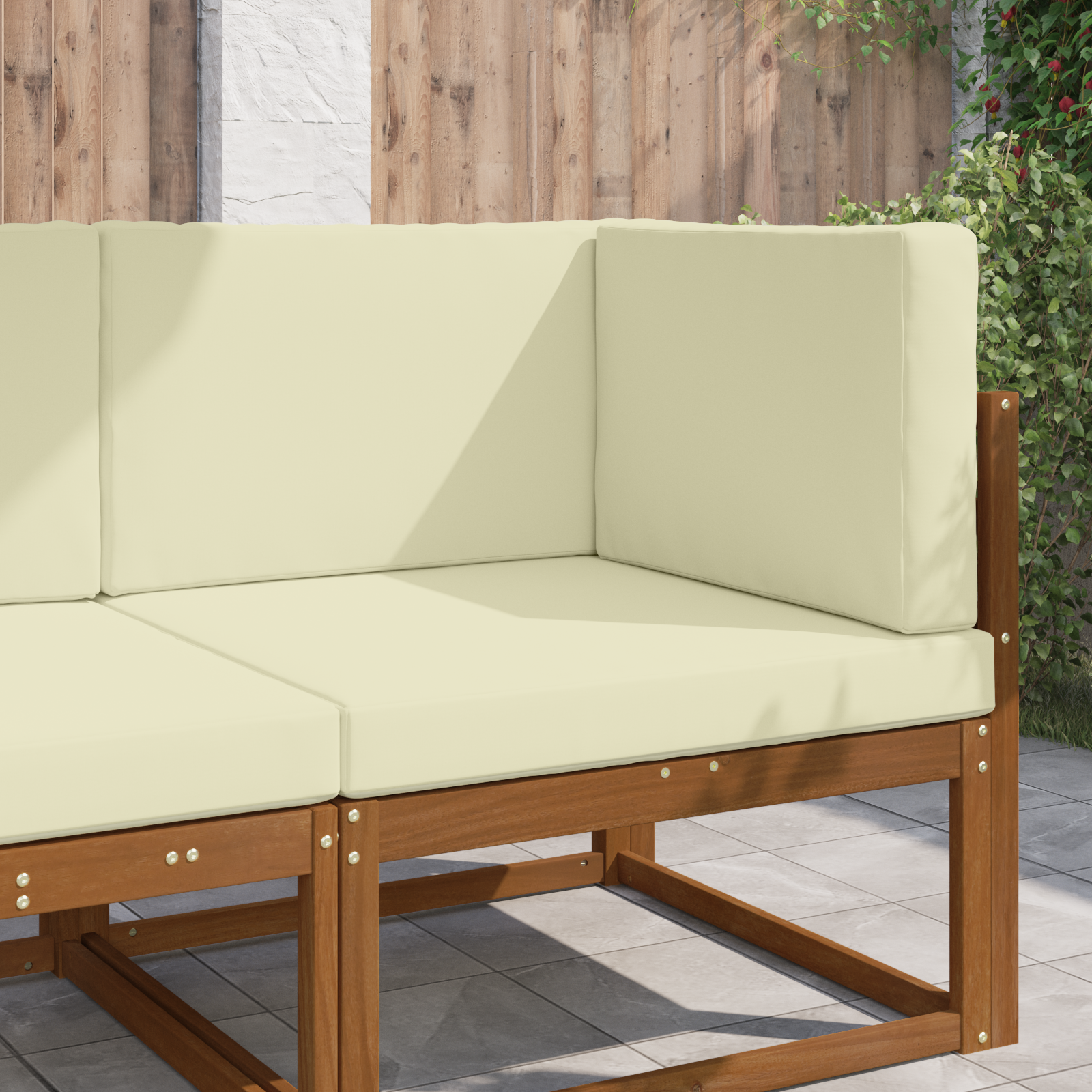 Lauko sofa pagalvėlė 3 pcs Kreminė Poliesteris