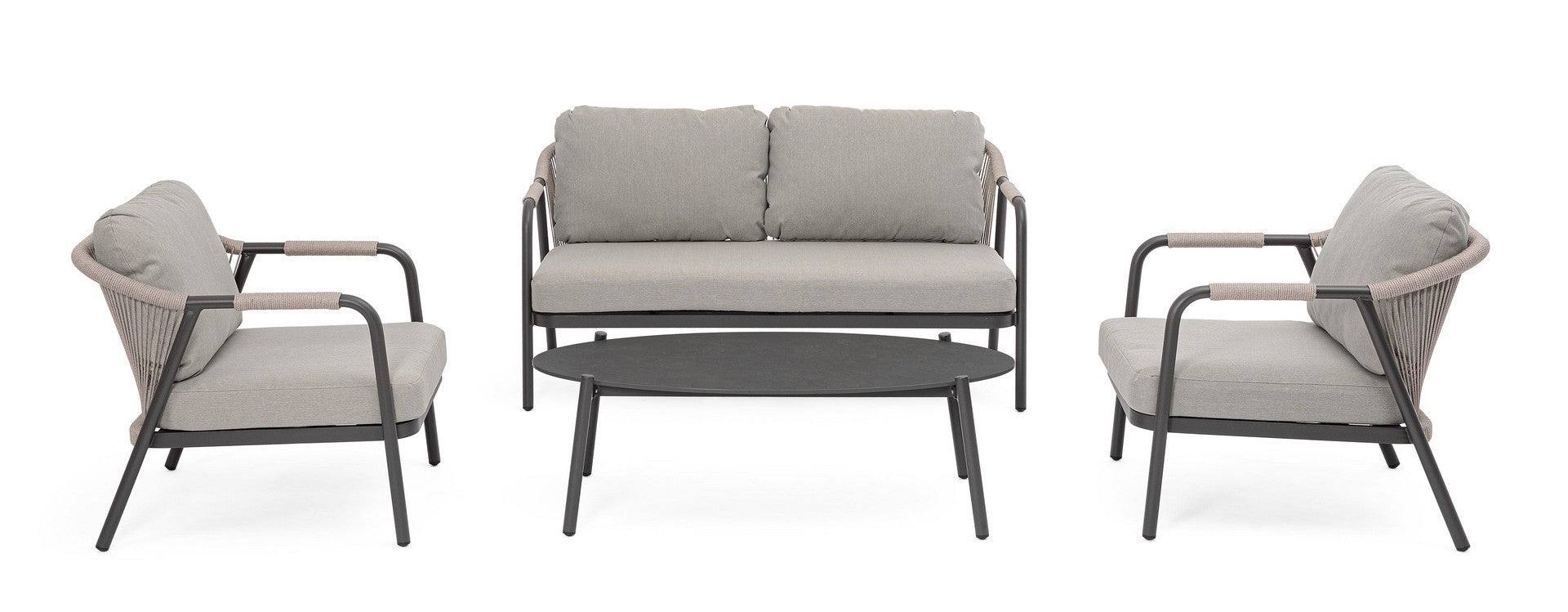 Lauko baldų komplektas MIRAVET ANTHR/KHAKI, 4 dalių