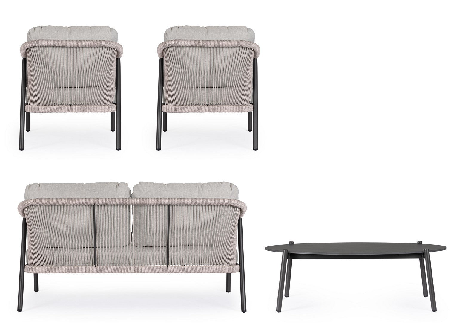 Lauko baldų komplektas MIRAVET ANTHR/KHAKI, 4 dalių