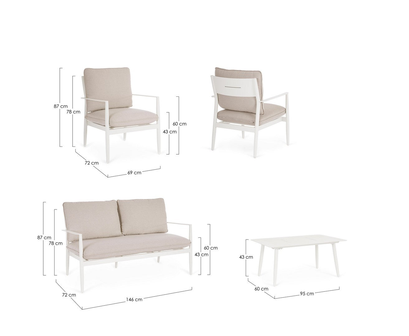 Lauko baldų komplektas NEBULA VAPOR, 4 dalių