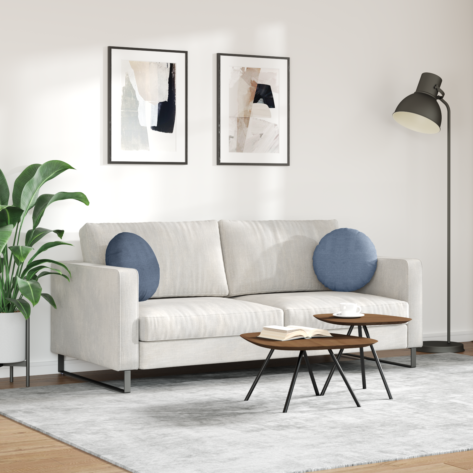 Sėdynių pagalvėlės 2 pcs Mėlyna Ø 40 cm Kordūrinis audinys