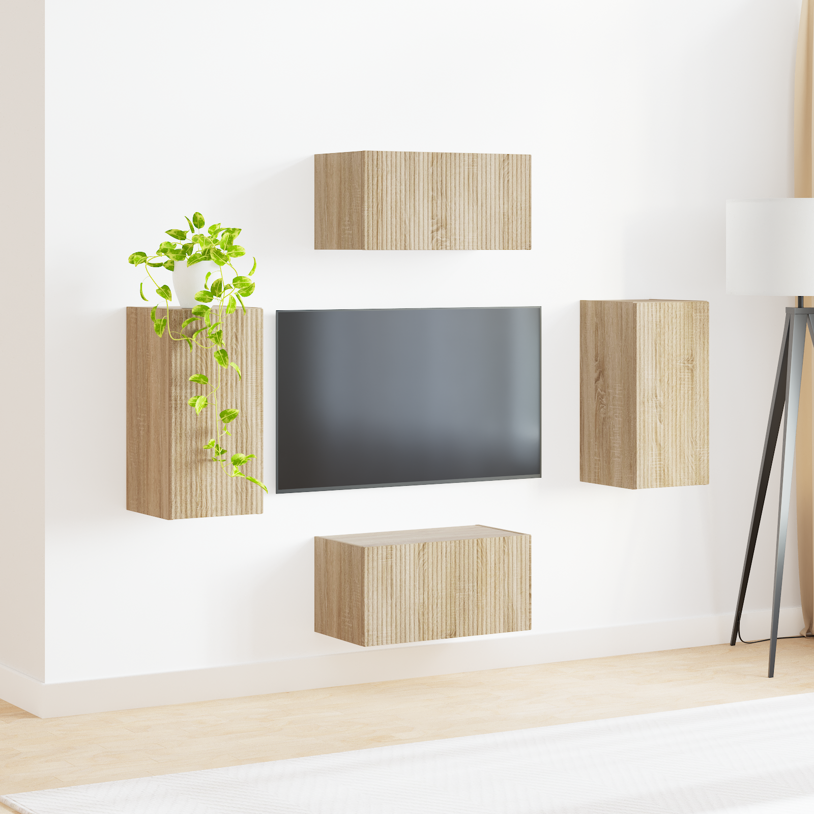 TV spintelių komplektas 4 pcs Sonoma ąžuolas Apdirbta mediena