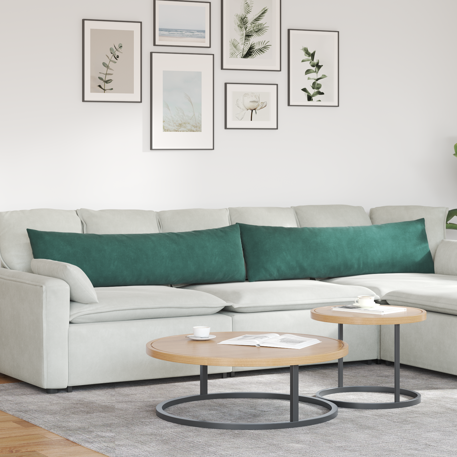 Sofa Cushions 2 pcs Dark green 145 x 40 cm
