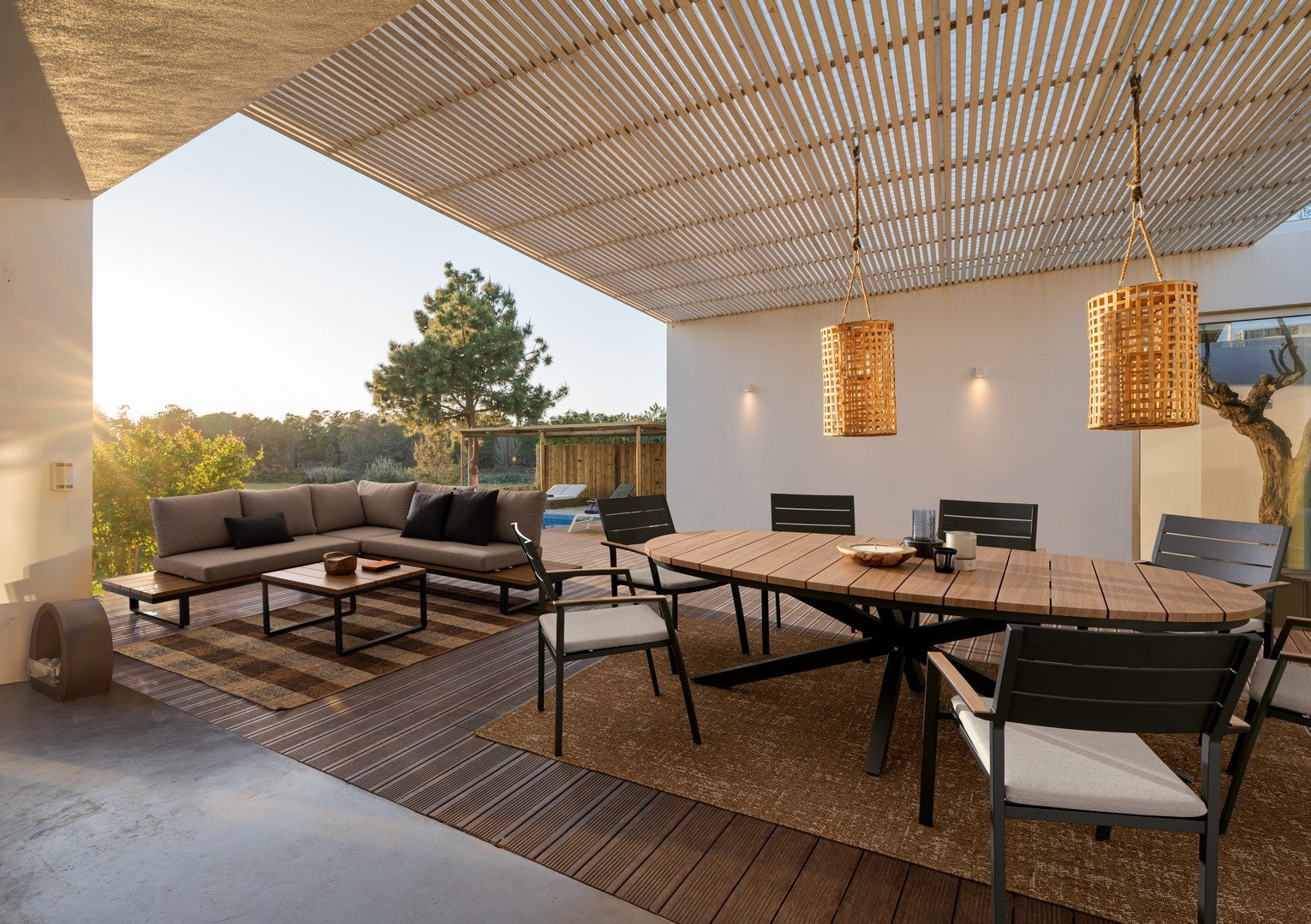 Lauko baldų komplektas ZELMAR ANTHR, kampinis