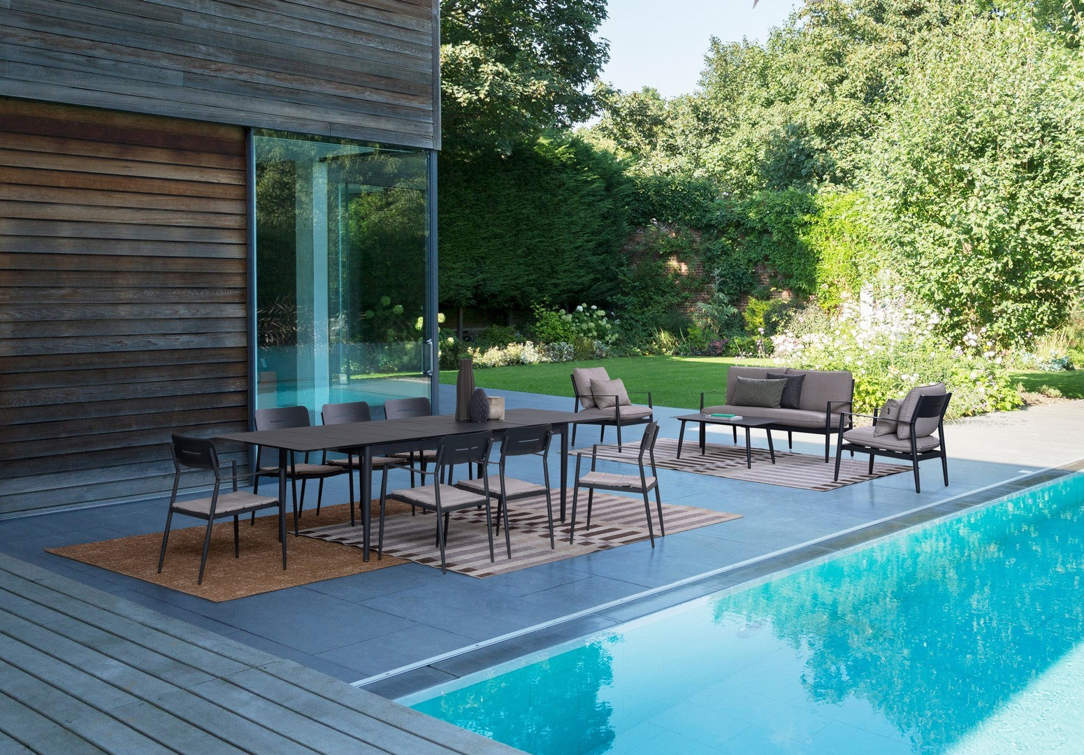 Lauko baldų komplektas NEBULA ANTRACITE, 4 dalių