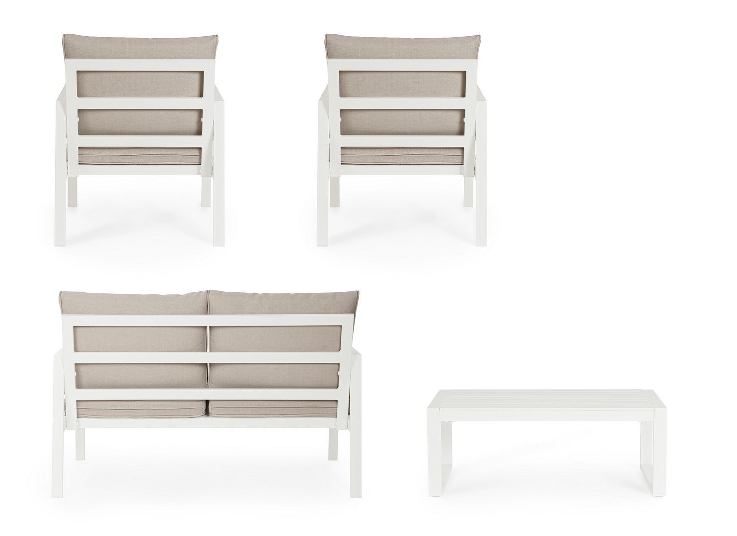 Lauko baldų komplektas HILDE WHITE, 4 dalių