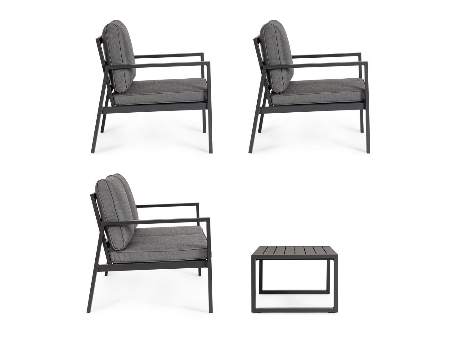 Lauko baldų komplektas HILDE ANTHR, 4 dalių