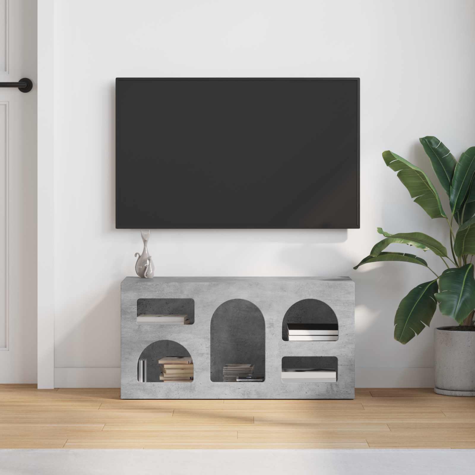 TV skapītis, betona pelēks, 80 x 35 x 40 cm