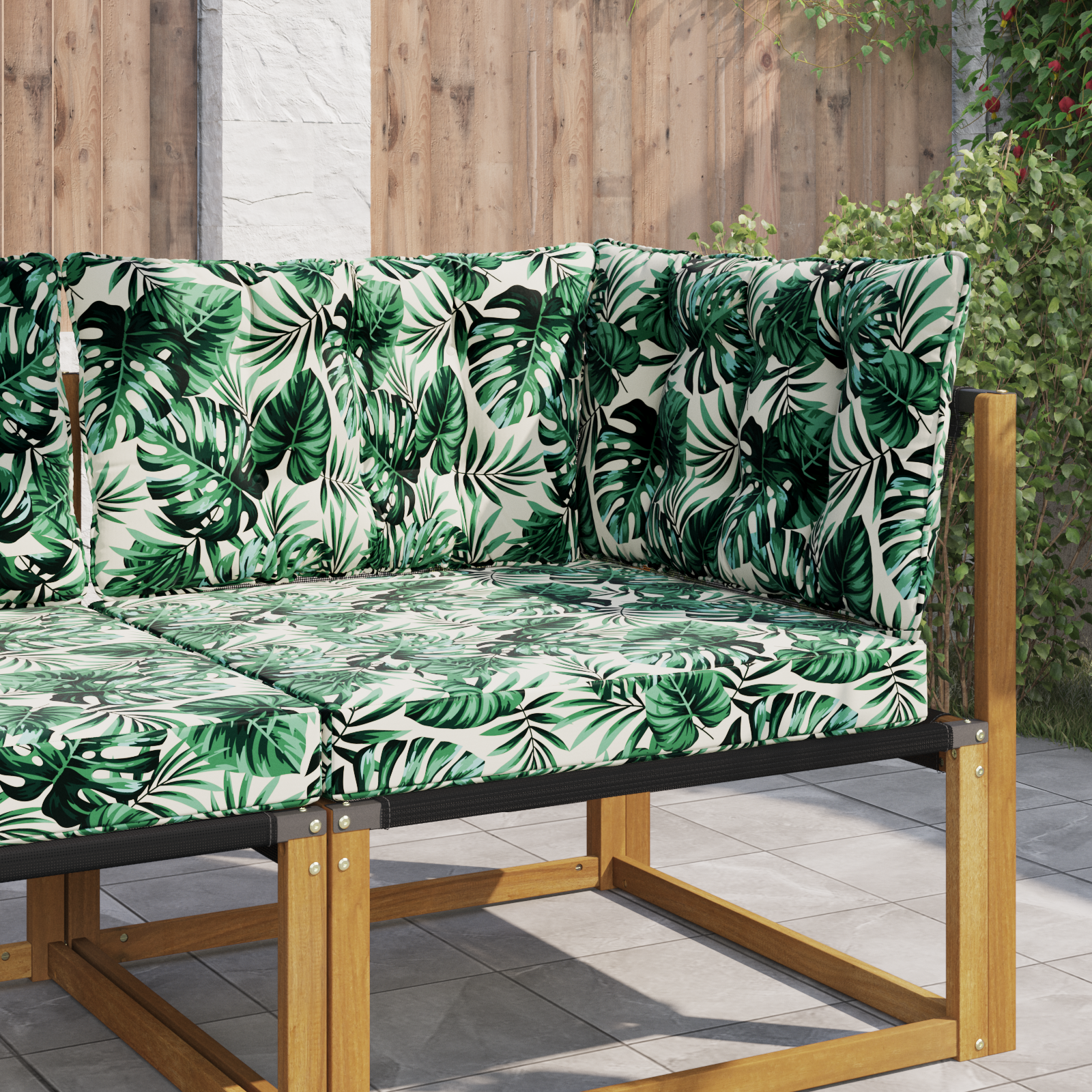 Lauko sofa pagalvėlė 3 pcs Lapų raštas Poliesteris