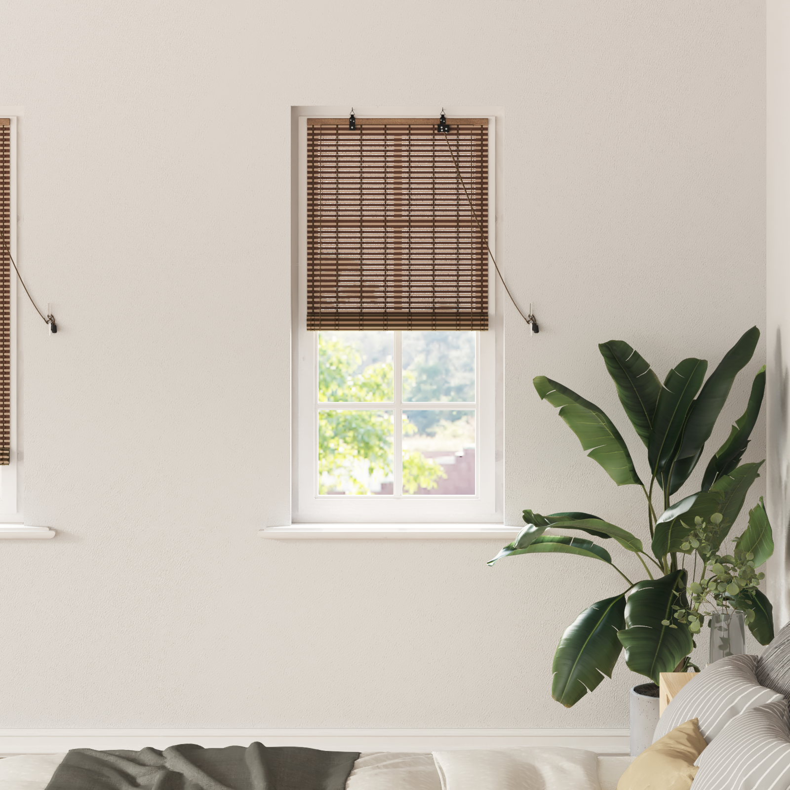 Window blind Geometric Brown 60 x 220 cm bamboo