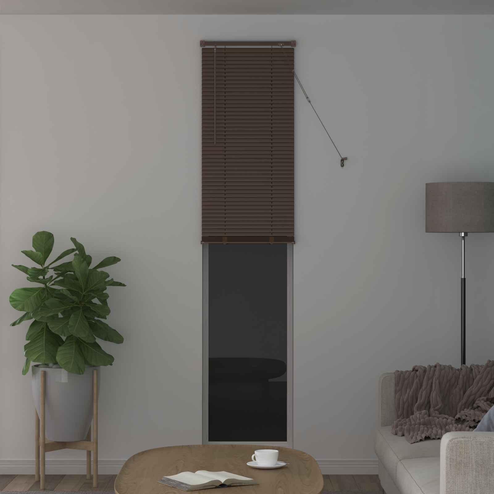 Venecijos žaliuzės Tamsiai ruda su raštu 213 x 60 cm PVC