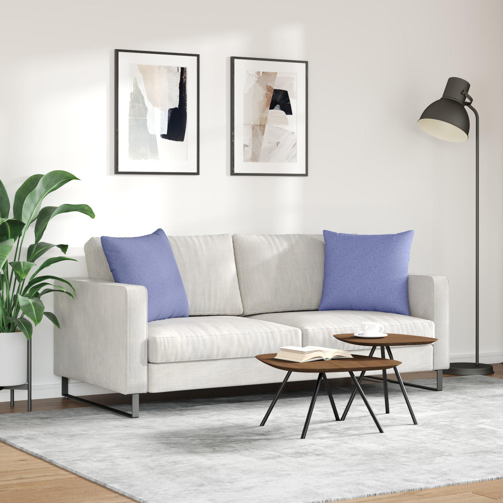 Sofa Pagalvės 2 pcs Mėlyna 50 x 50 cm audinys