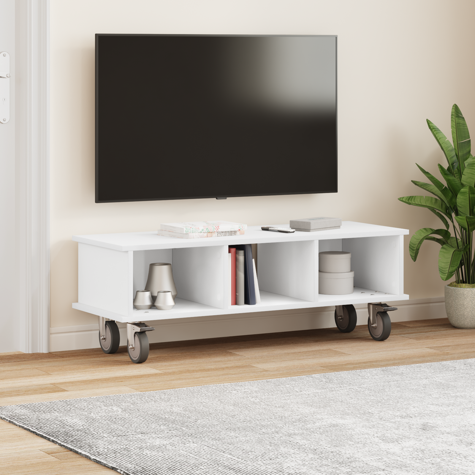 Televizoriaus stovas Balta 100 x 35 x 35 cm Apdirbta mediena