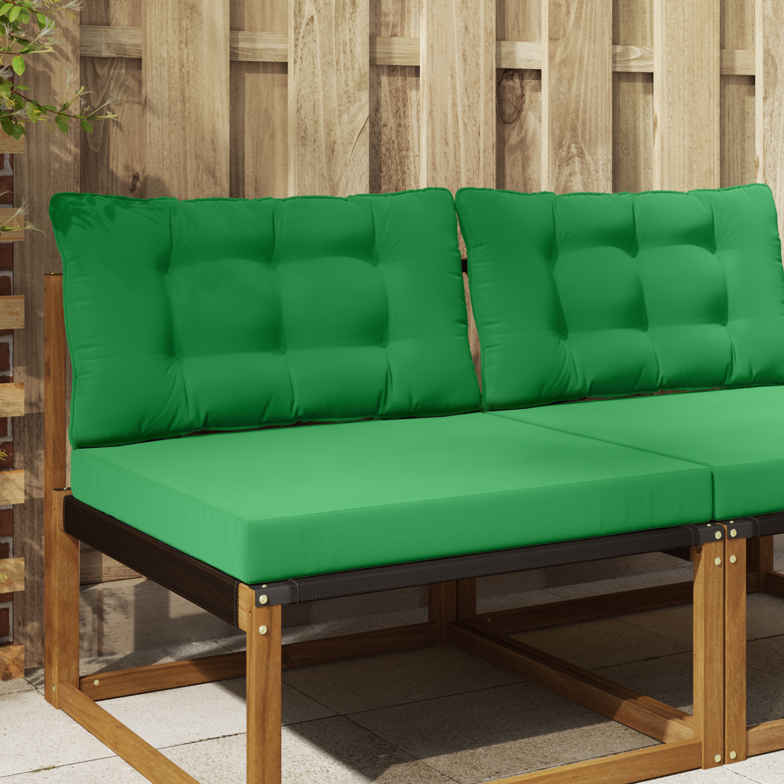 Lauko sofa pagalvėlė 2 pcs Žalia Poliesteris