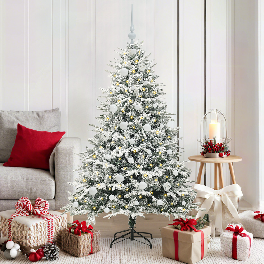 Artificial Pre-Lit Christmas Tree with Baubles Set