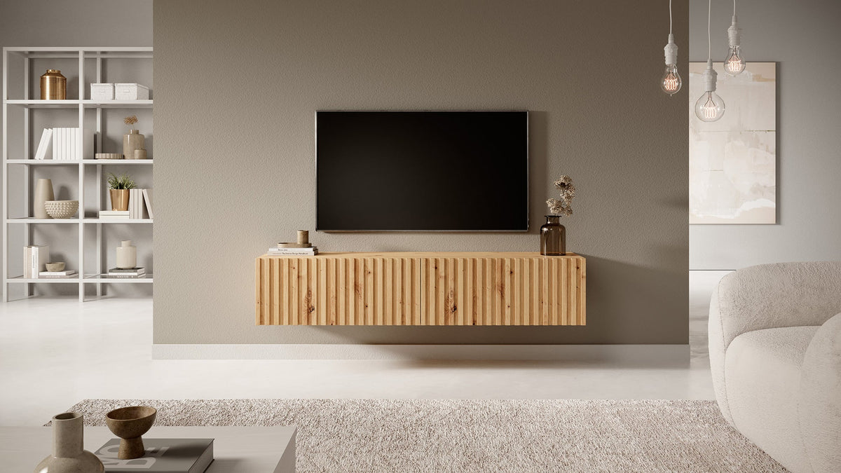 TV spintelė LORCAN, 138,6 cm, ąžuolas