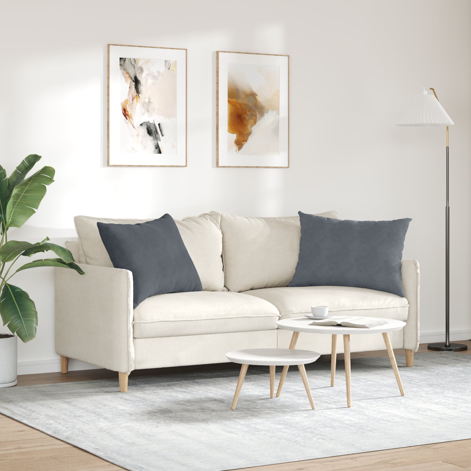 Sofa Pagalvės 2 pcs Tamsiai pilka 70 x 50 cm Kordūrinis audinys
