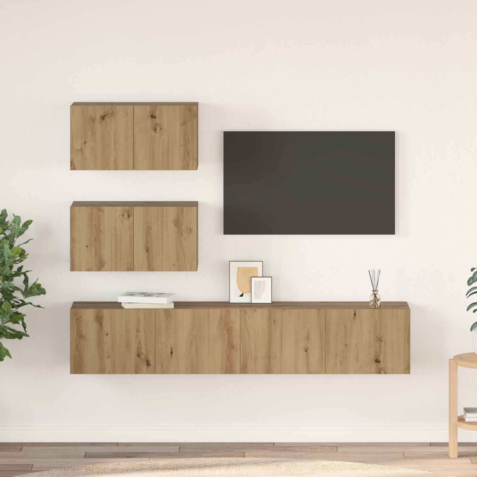 TV spintelių komplektas 4 pcs artisano ąžuolo 80 x 30 x 30 cm