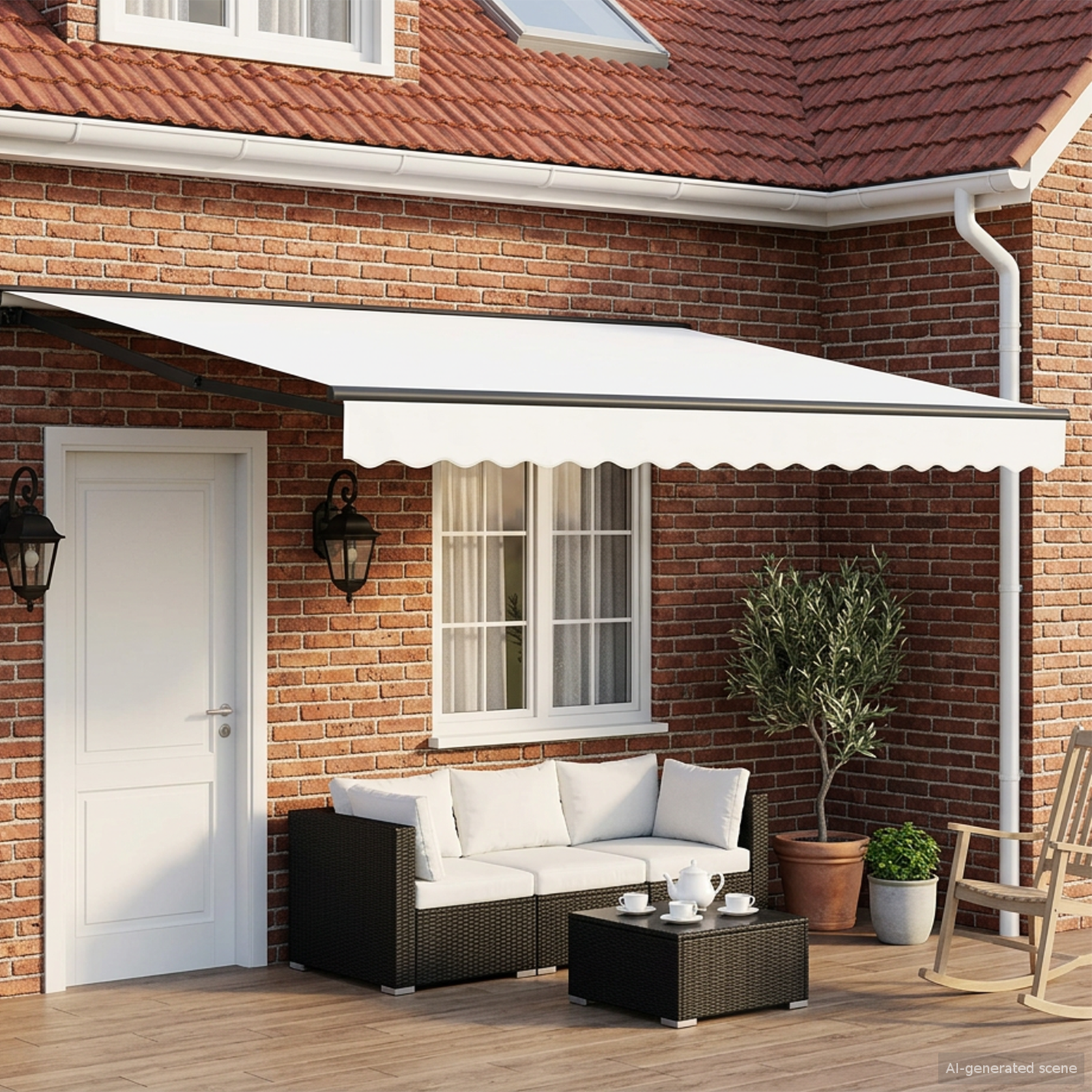 Elektriskā izvelkamā lapene Baltā 4 × 3 m