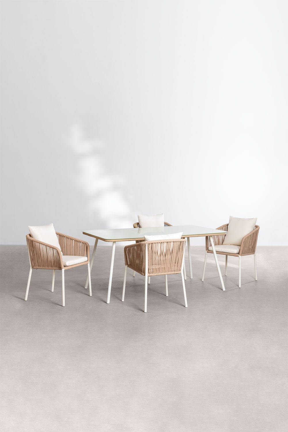 Komplektas AGNES Classic, stalas 160x90 cm, 4 kėdės, terakota
