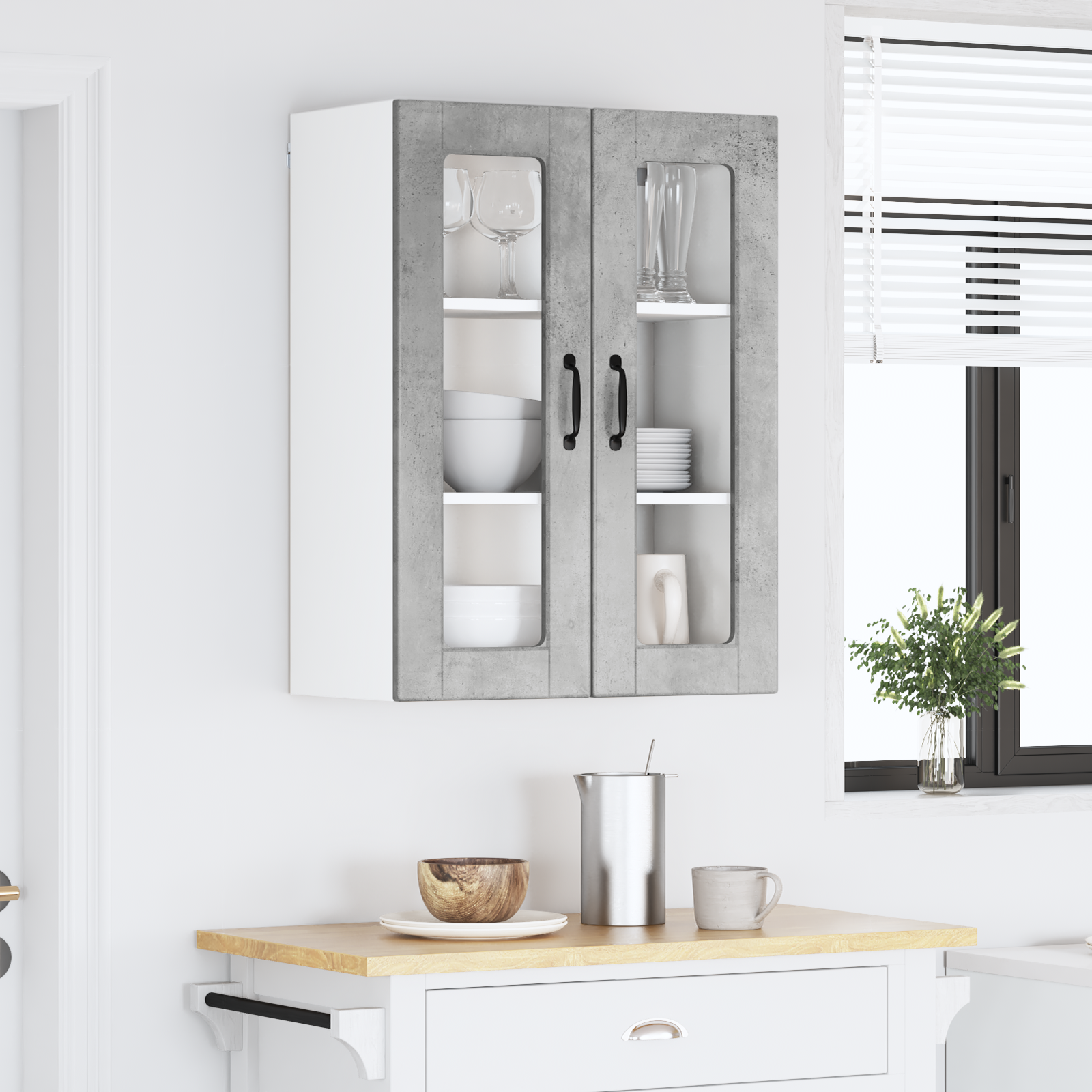 Virtuvės spintelė Betono pilka 60 x 31 x 80 cm Apdirbta mediena
