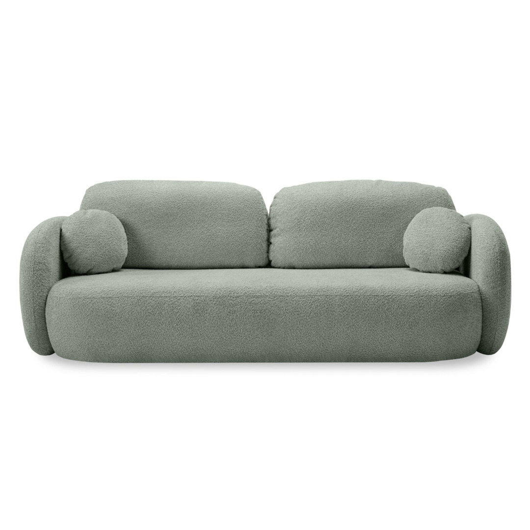 Sofa lova OLIO, žalia bouclé