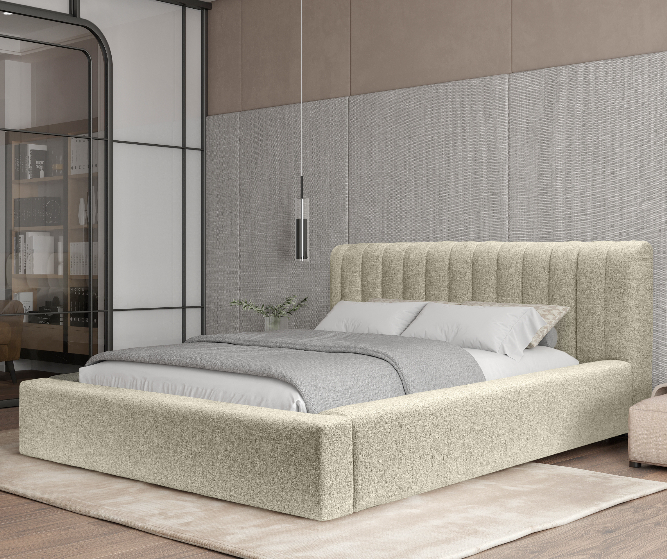 Miegamojo lova AUKE, latte melanžas