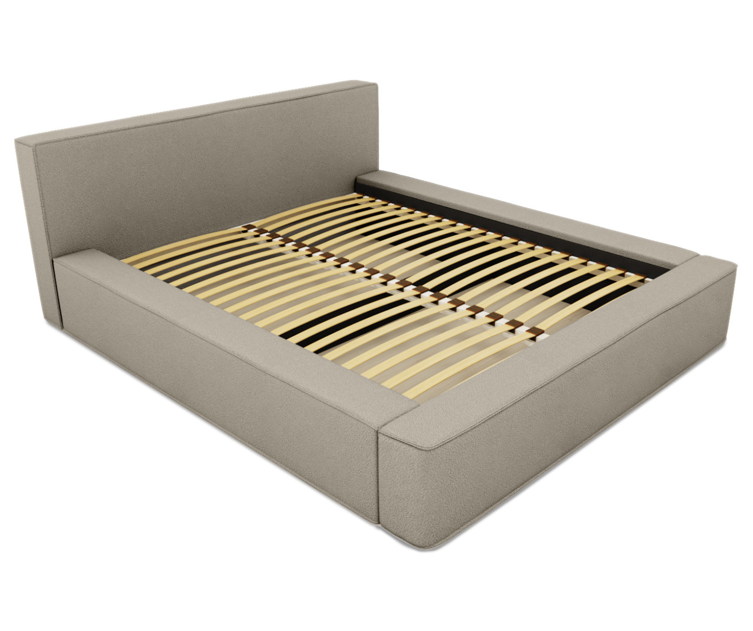 Bed BERNAND, grey-brown structured