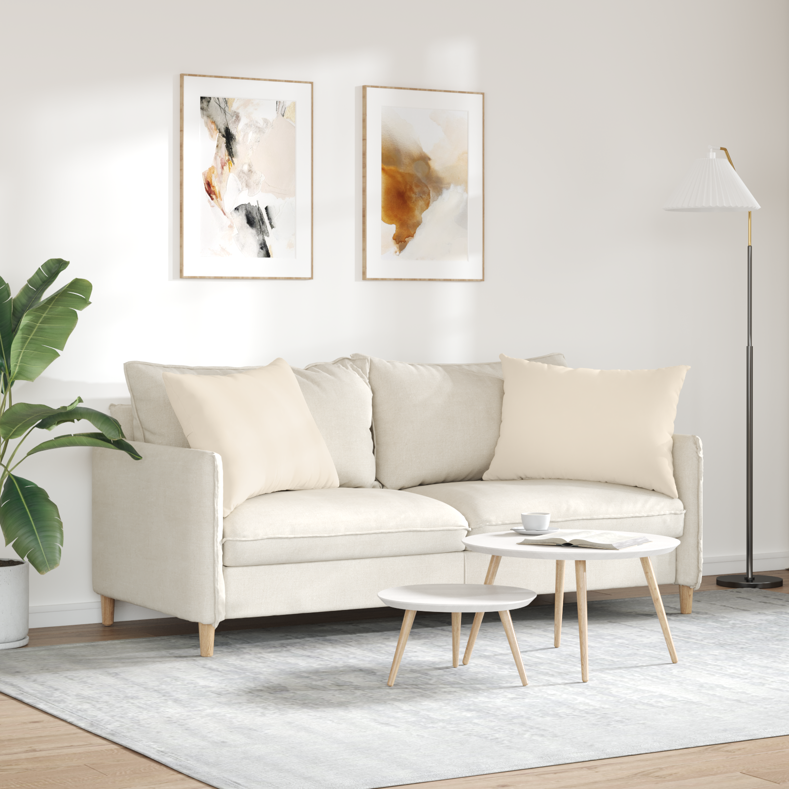 Sofa Pagalvės 2 pcs Smėlio 70 x 50 cm audinys