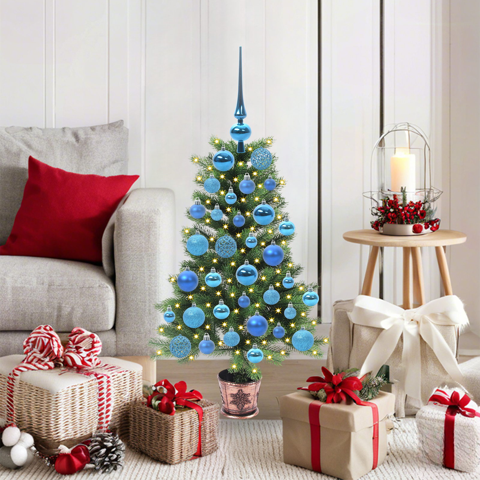 Kalėdų eglutė su 150 LED s stovu Žalia 90 cm PE