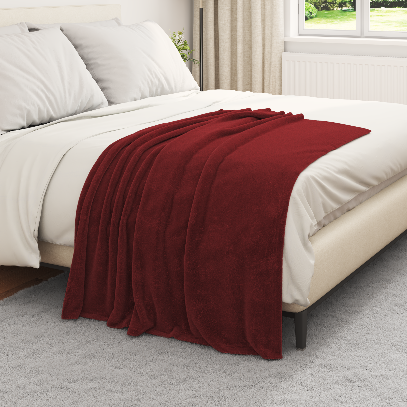 Throw blankets 6 pcs Burgundy red 130 x 150 cm Flysas