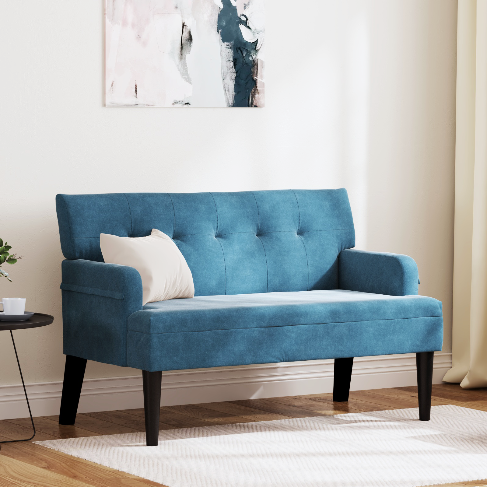 Chesterfield Bench Blue 112 x 65.5 x 75 cm Velvet