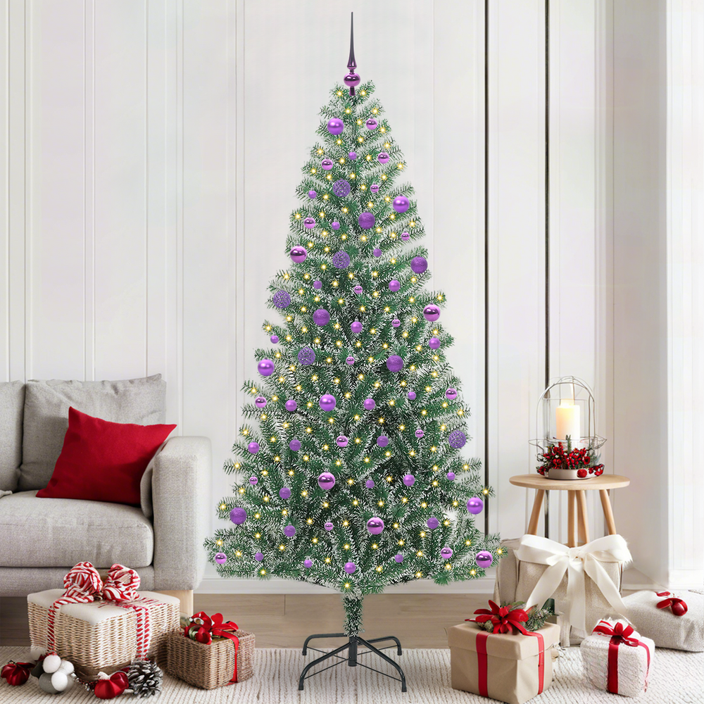 Artificial Christmas Tree SNOW NORDIC, With Snow and LED Light with 300 LEDs 210 cm.