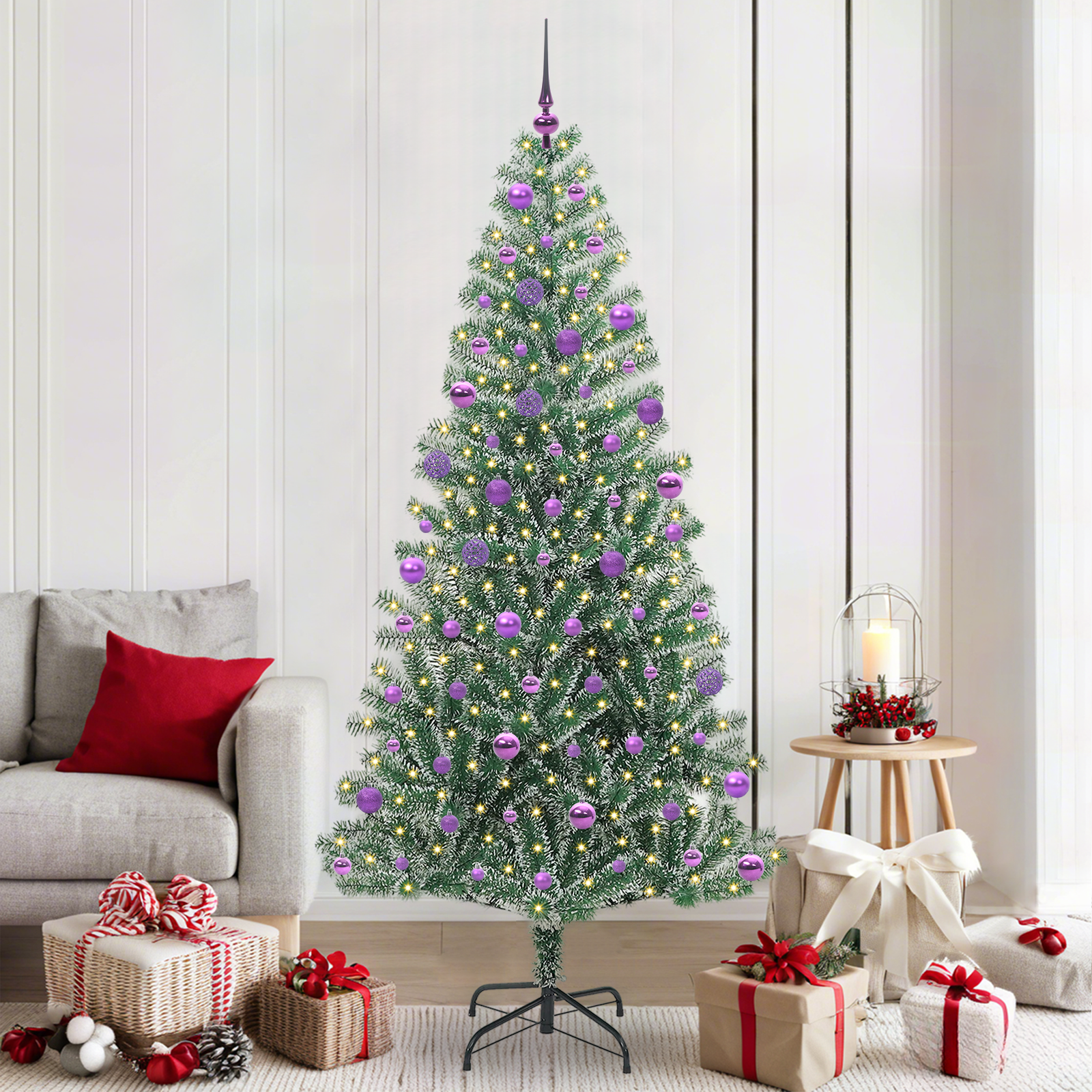 Dirbtinė Kalėdų Eglė SNOW NORDIC, Su Sniegu ir LED Šviesa su 300 LED 210 cm.