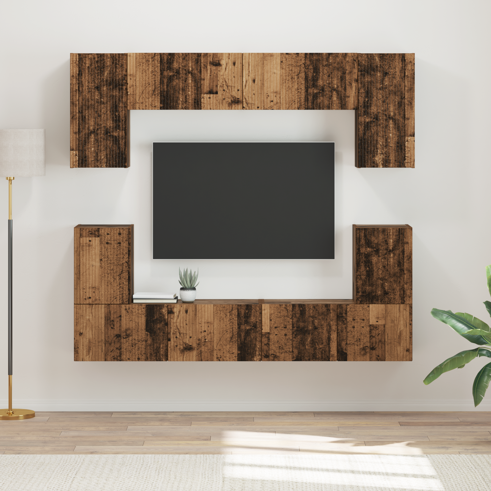 TV spintelių komplektas 5 pcs Senovinis medis Apdirbta mediena