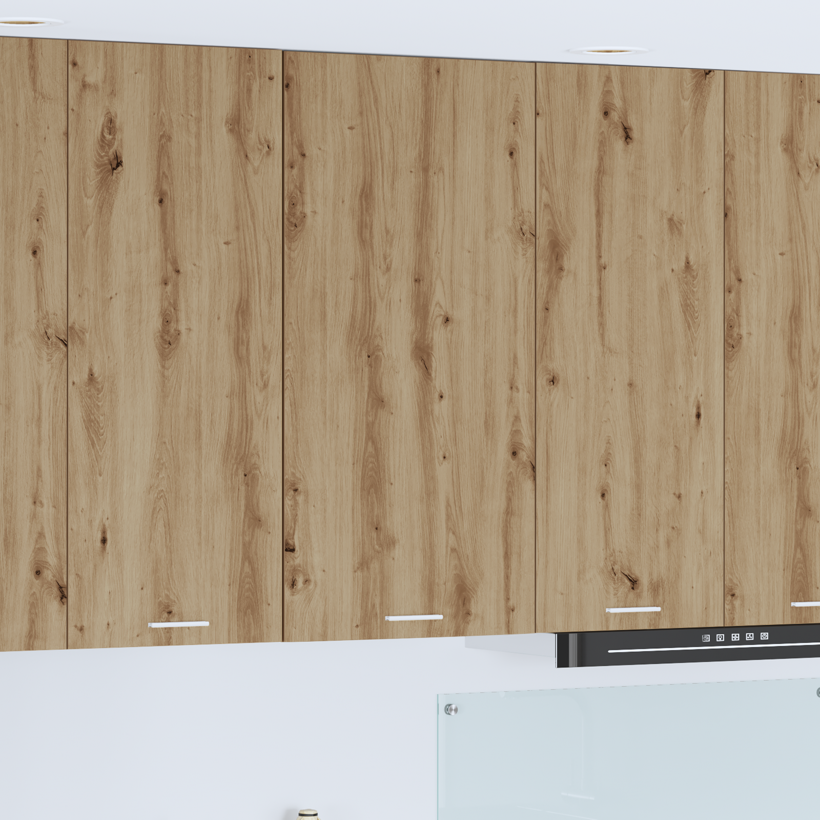 Wall-mounted cabinet with shelf Riga Sonoma oak and white