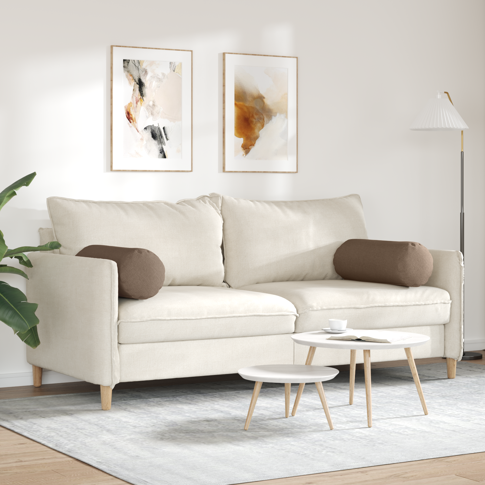 Pagalvės 2 pcs Ruda Ø 25 x 70 cm audinys