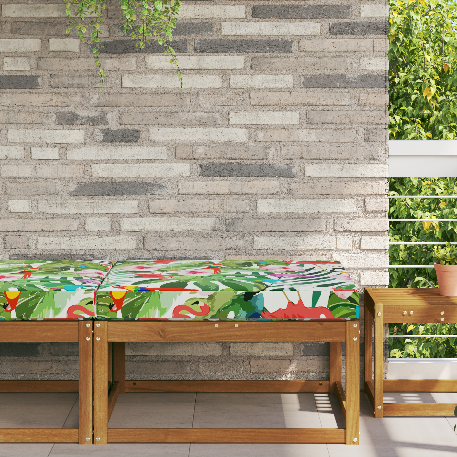 Lauko sofa pagalvėlė spalvingas 80 x 80 x 8 cm Poliesteris